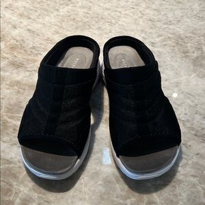 Easy Spirit Black Open-Toe Mules